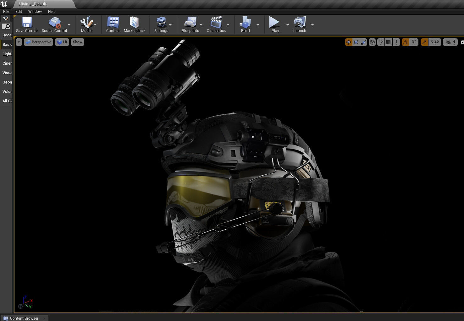 Military helmet Low-poly 3D model_7