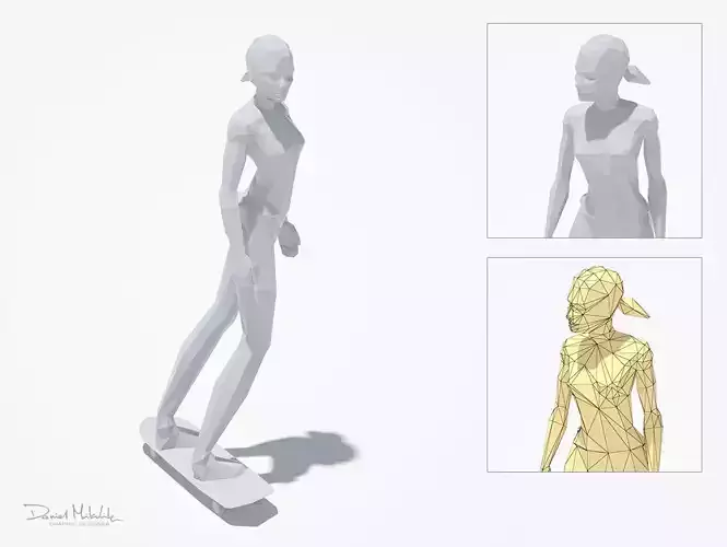 Woman Skate Sport Pose