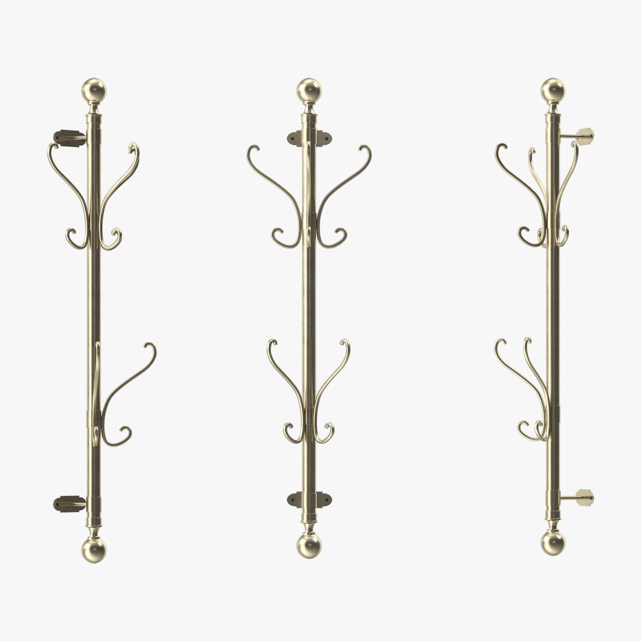 Wall Mounted Coat Rack 3D model_2