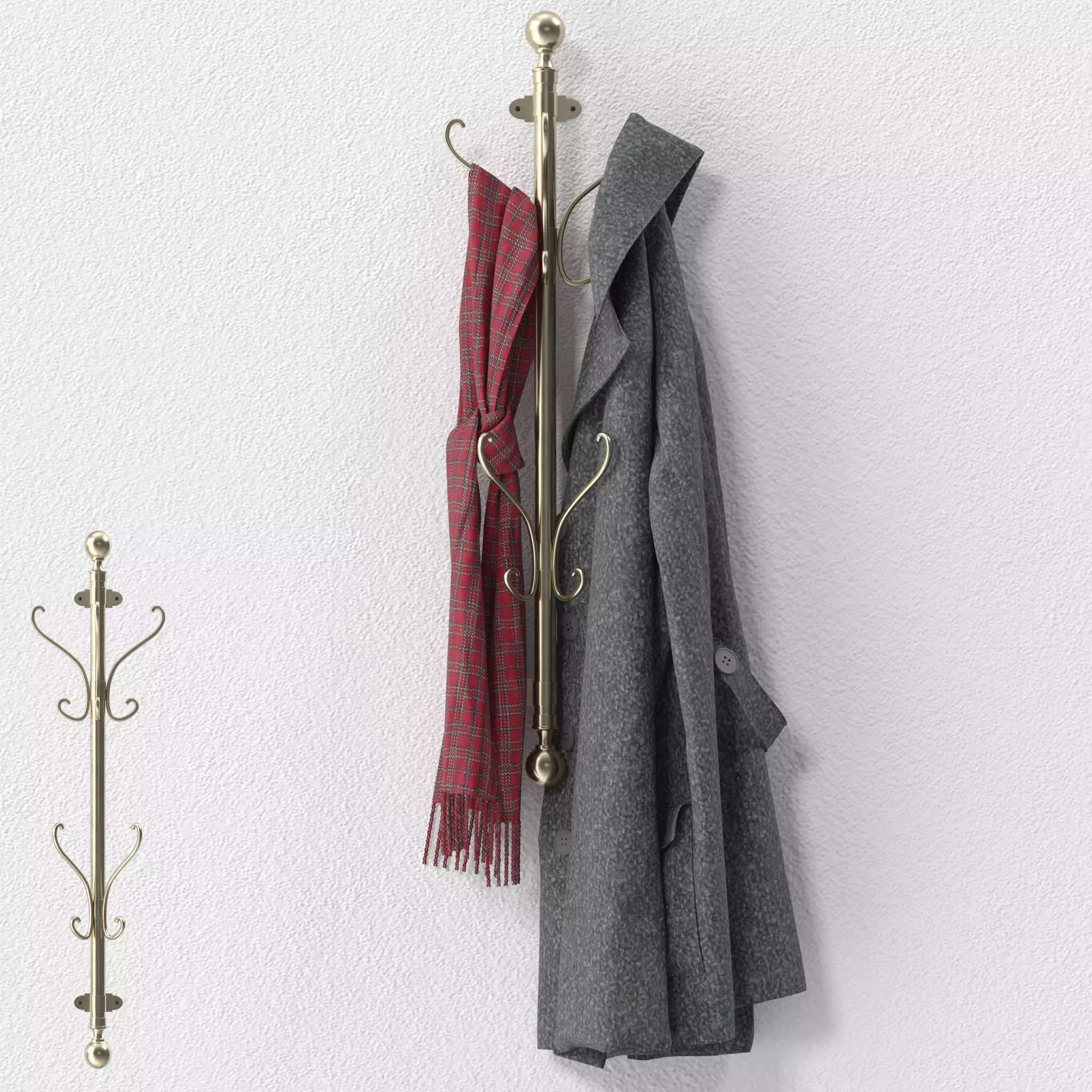 Wall Mounted Coat Rack 3D model_0