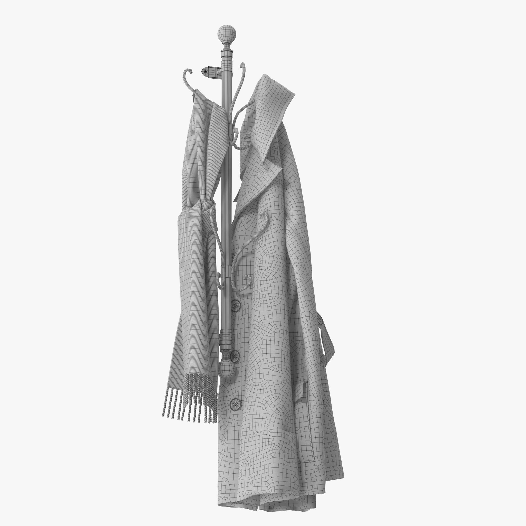 Wall Mounted Coat Rack 3D model_11