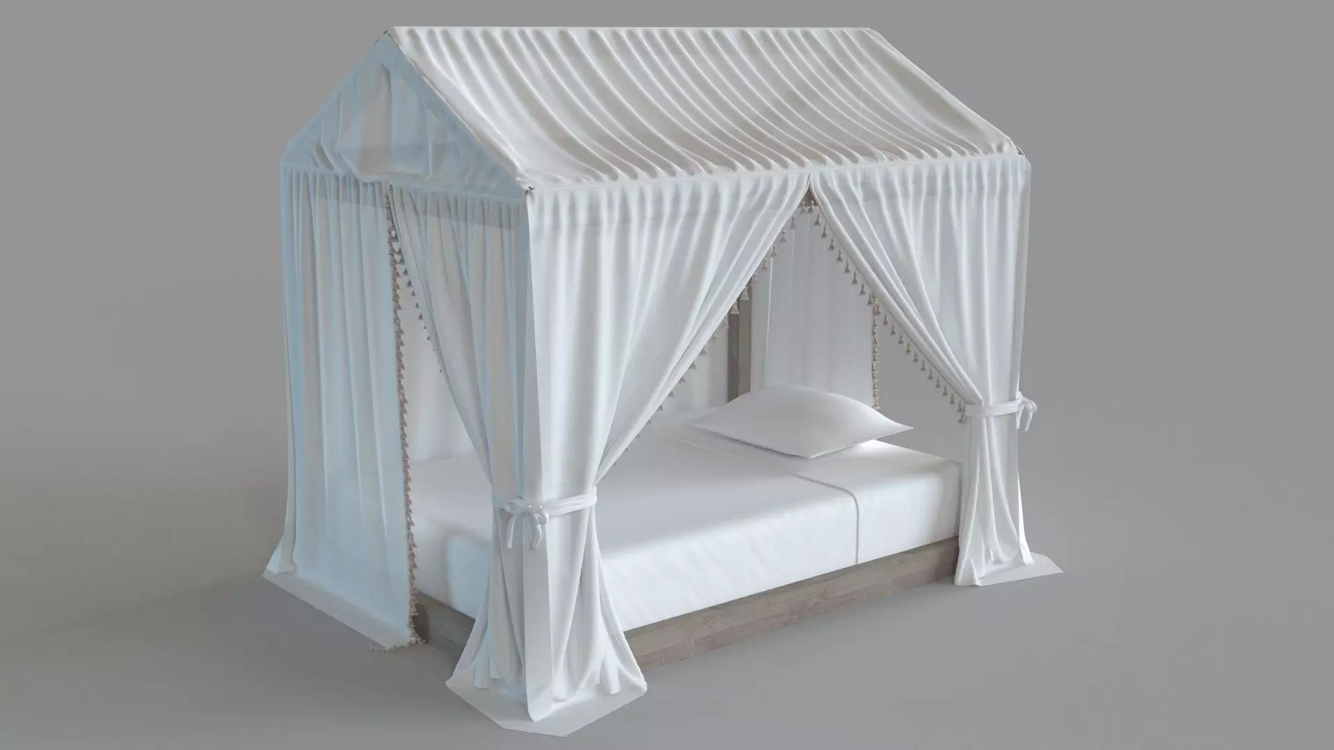 Cole Tassel Voile Canopy Full 3D model