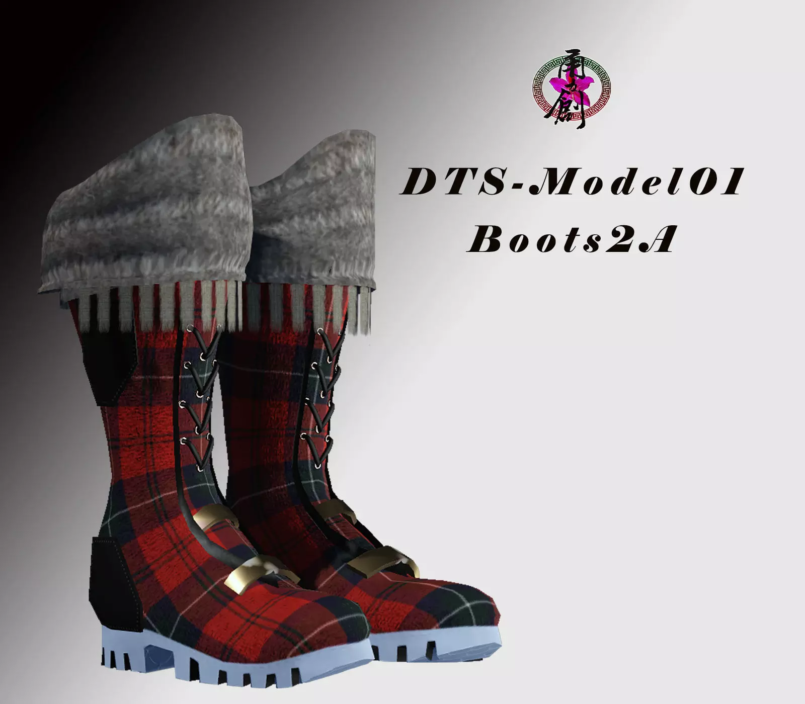 DTS-Model01-Boots2A scottish boots Low-poly 3D model_0