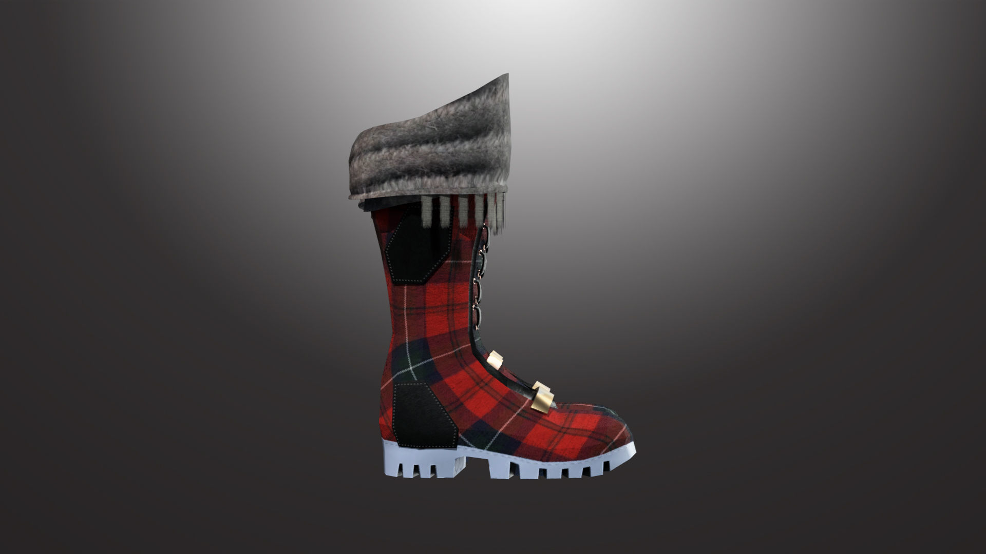 DTS-Model01-Boots2A scottish boots Low-poly 3D model_2