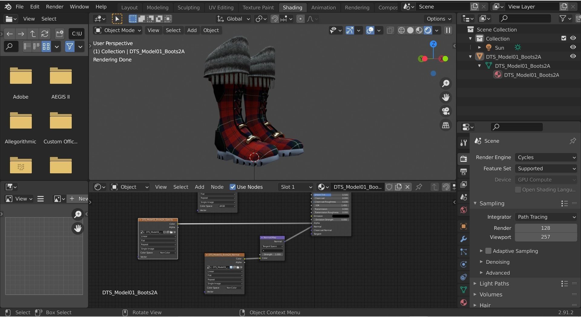 DTS-Model01-Boots2A scottish boots Low-poly 3D model_5