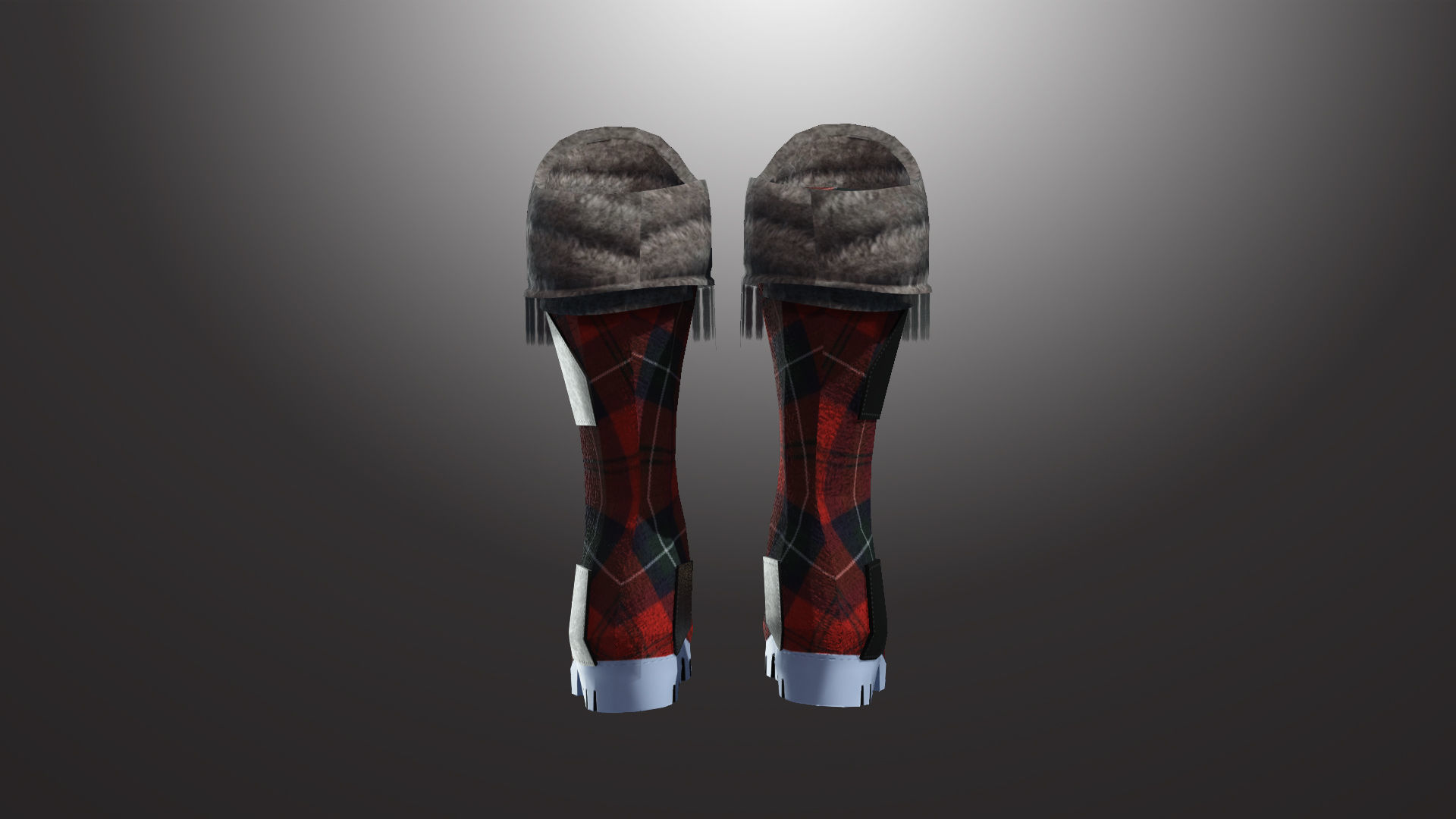 DTS-Model01-Boots2A scottish boots Low-poly 3D model_3