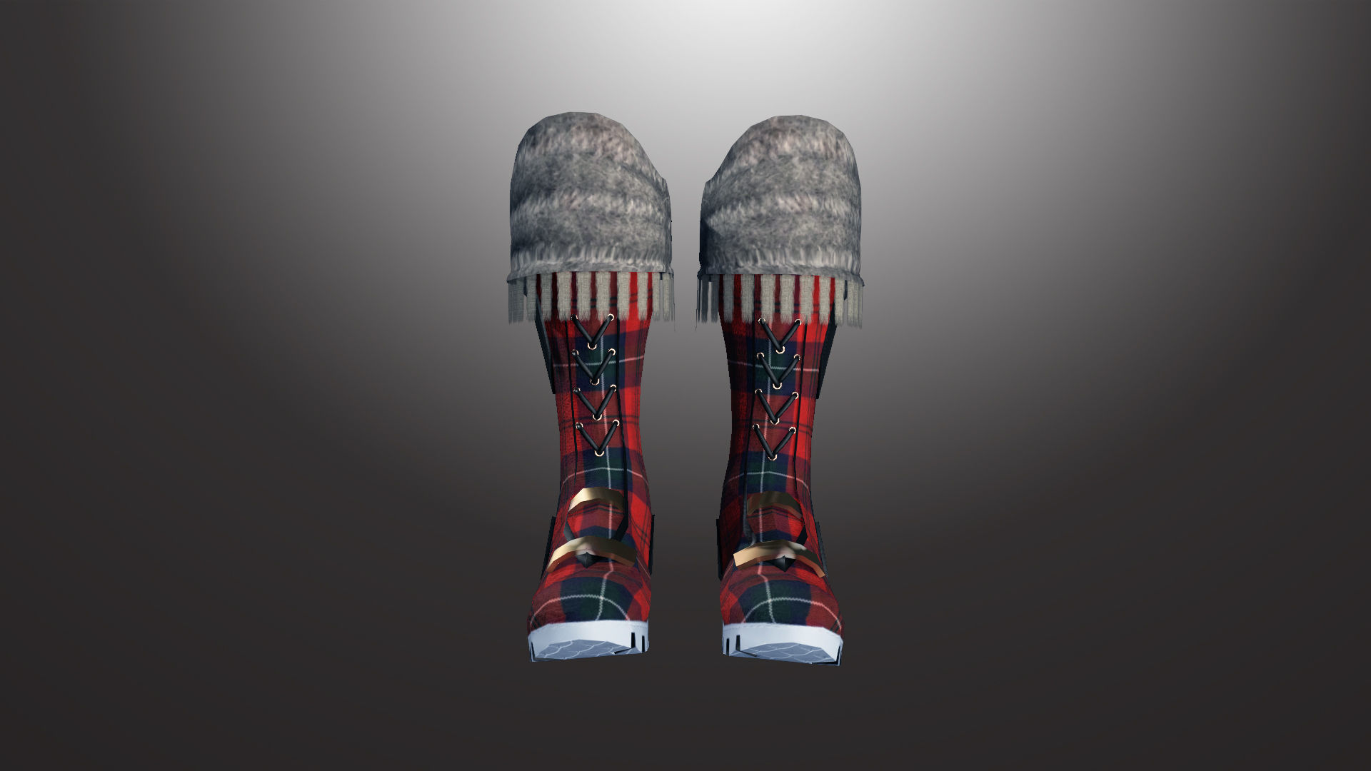 DTS-Model01-Boots2A scottish boots Low-poly 3D model_1