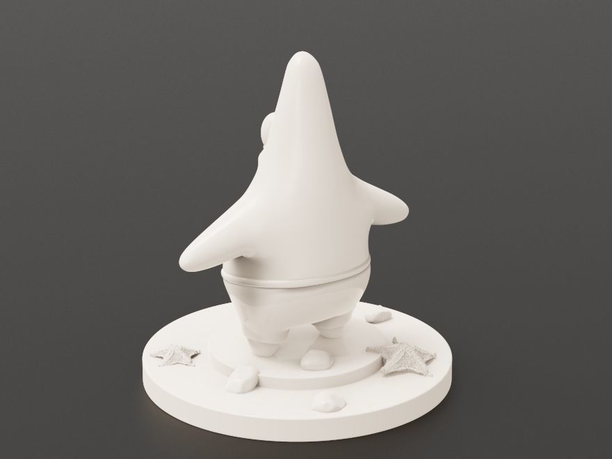 Patrick Star Statue printable gold silver 3D model print 3D print model_4