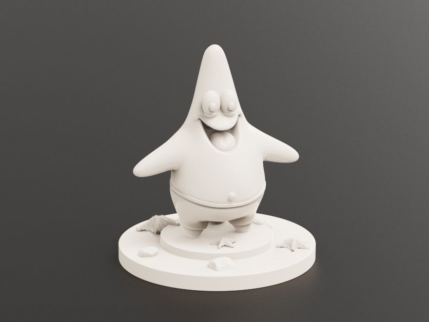 Patrick Star Statue printable gold silver 3D model print 3D print model_2
