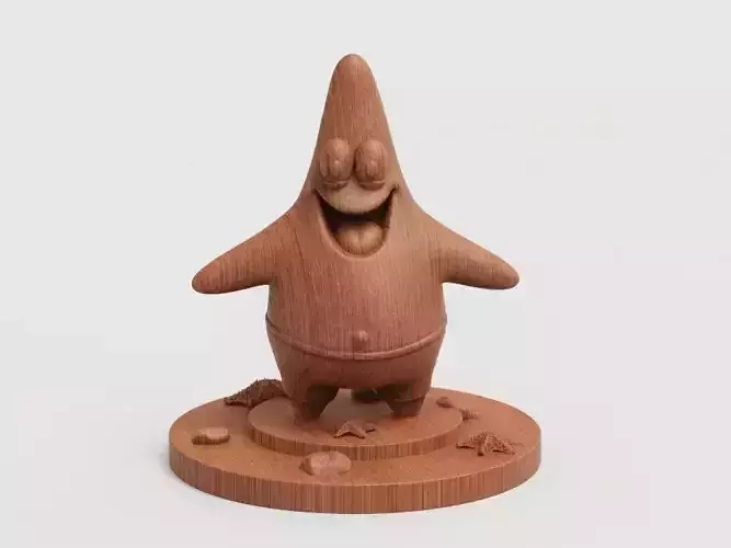 Patrick Star Statue printable gold silver 3D model print 3D print model