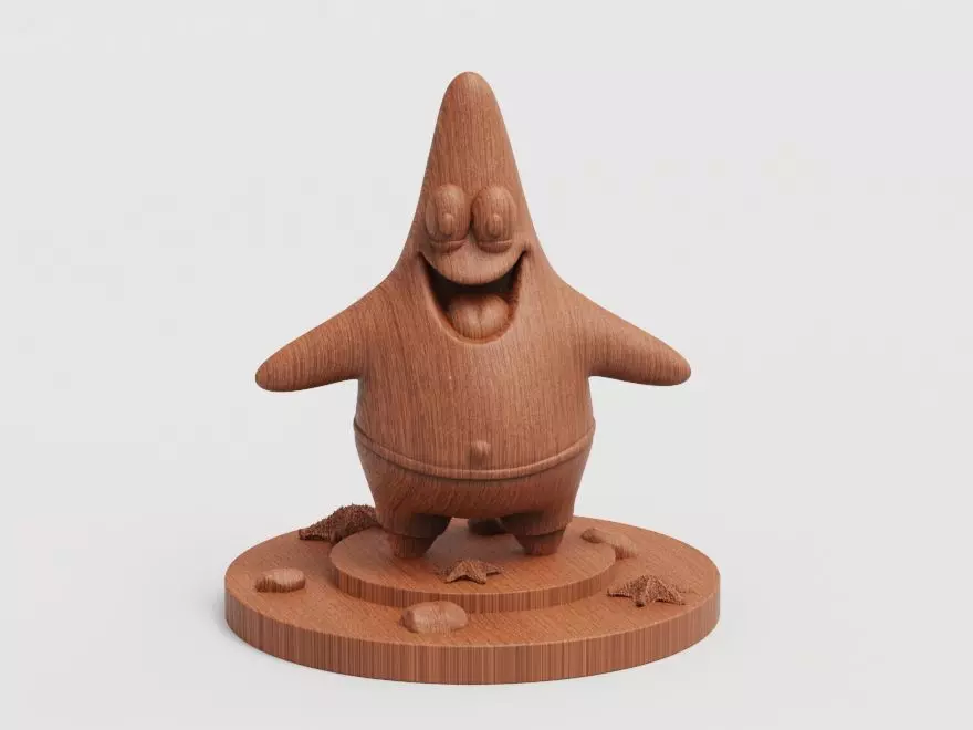 Patrick Star Statue printable gold silver 3D model print 3D print model_0