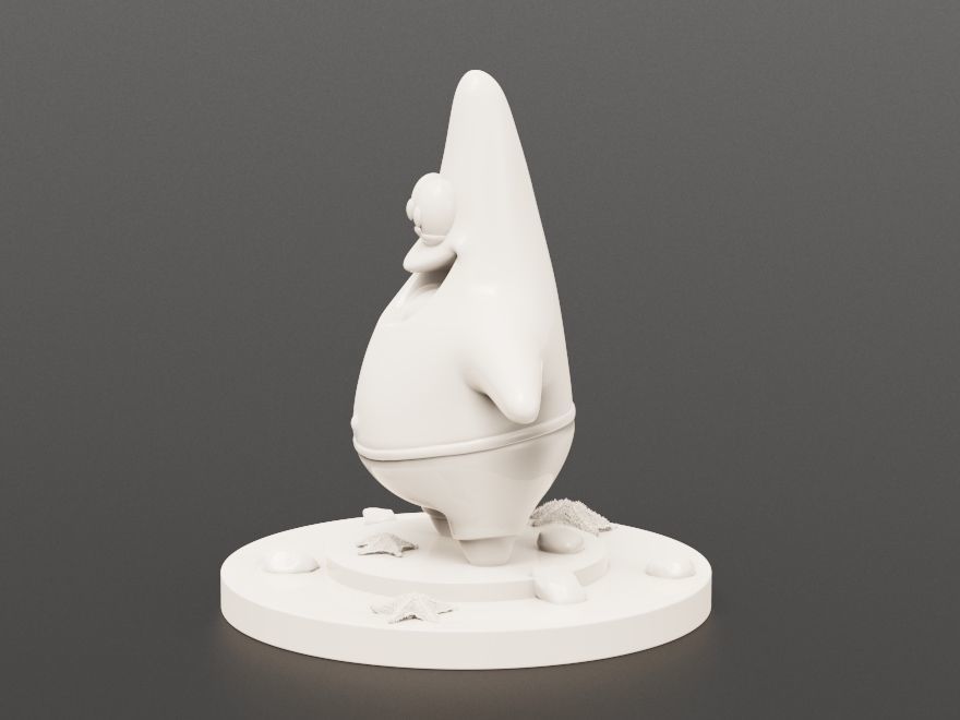 Patrick Star Statue printable gold silver 3D model print 3D print model_3