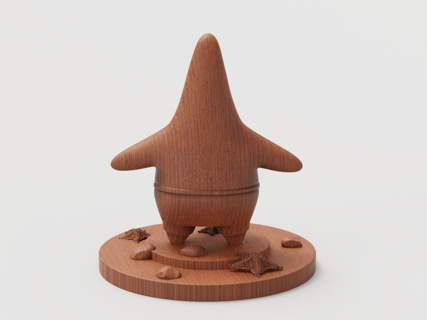 Patrick Star Statue printable gold silver 3D model print 3D print model_1