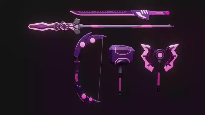 5 different weapons
