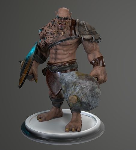 Orc fantasy Game ready Character Low-poly 3D model