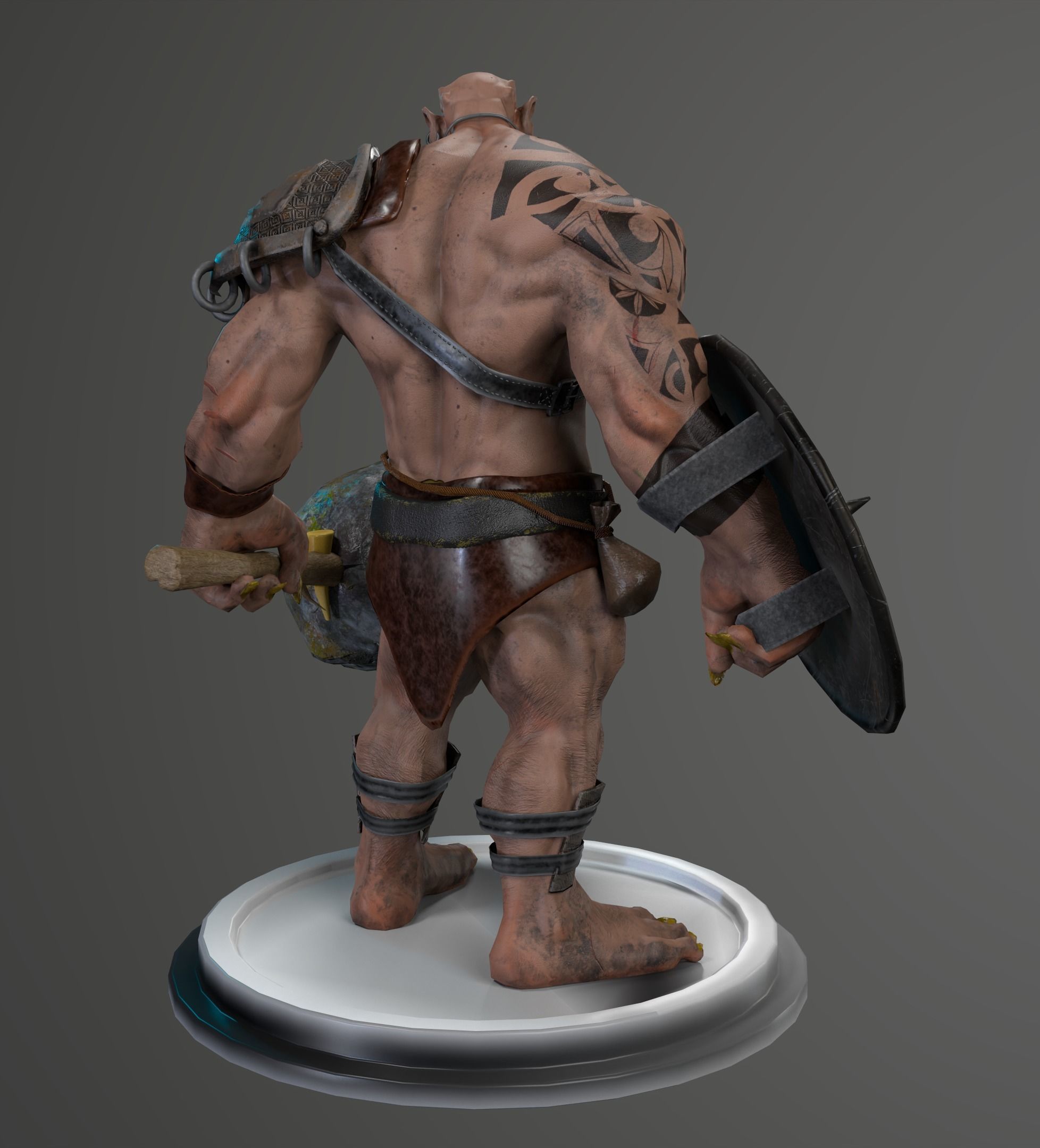Orc fantasy Game ready Character Low-poly 3D model_1