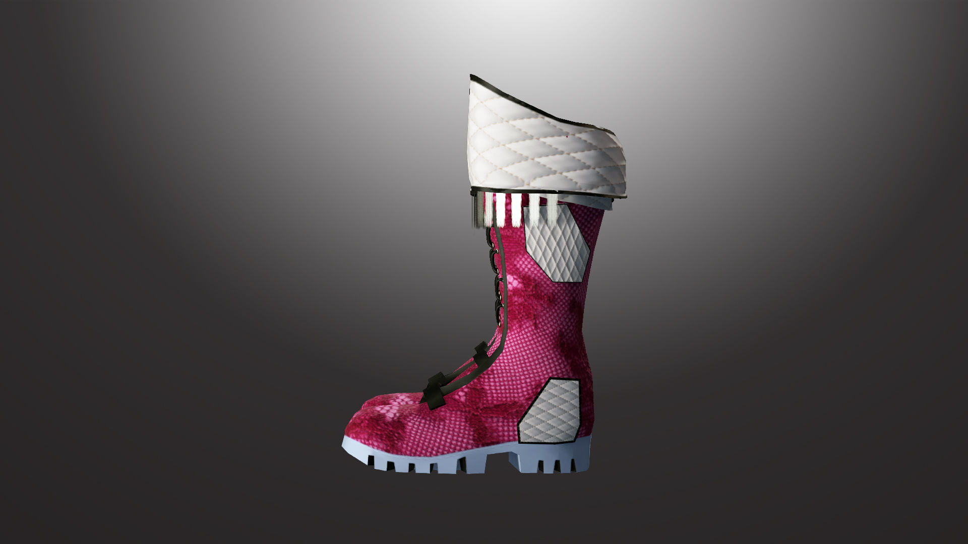 DTS-Model01-Boots2B boot Low-poly 3D model_3