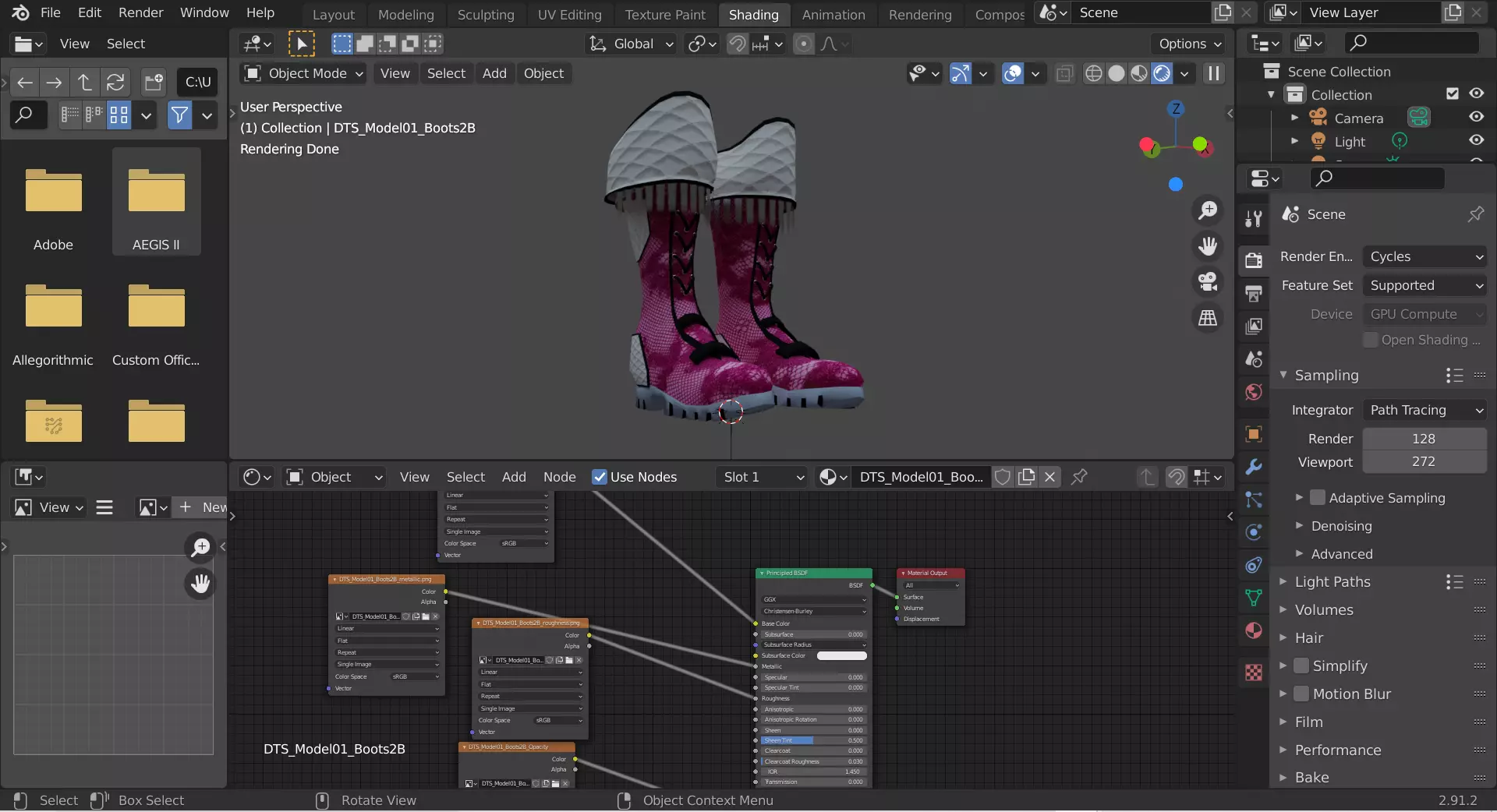 DTS-Model01-Boots2B boot Low-poly 3D model_1