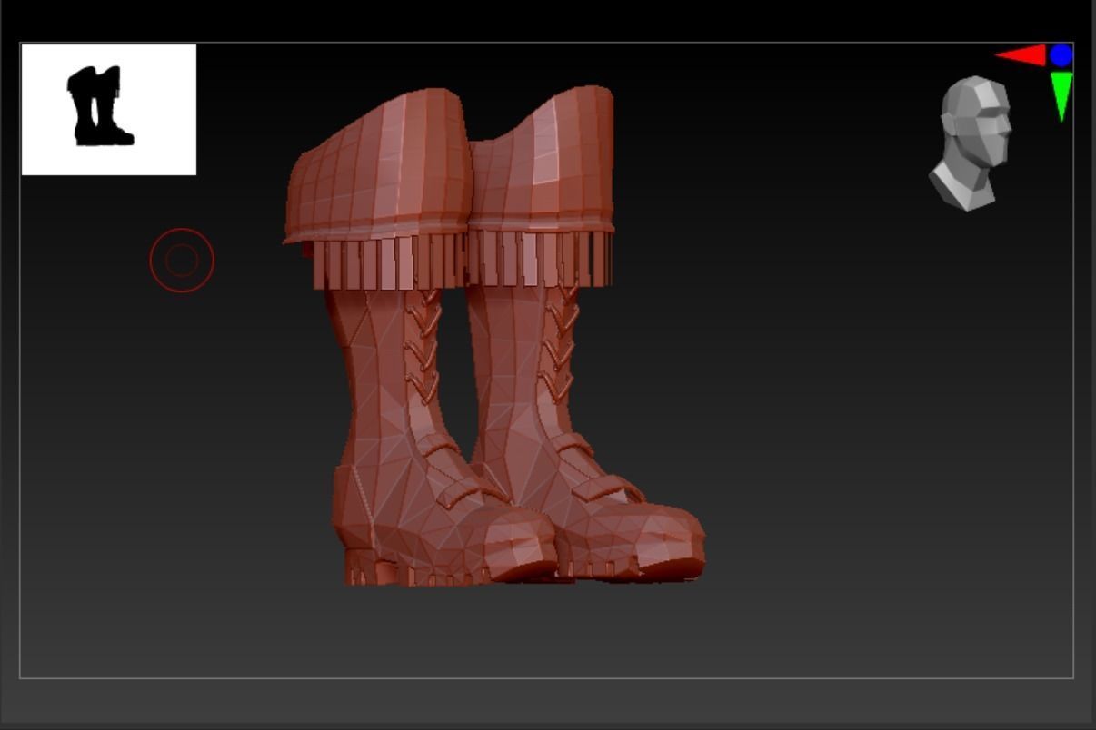 DTS-Model01-Boots2B boot Low-poly 3D model_7