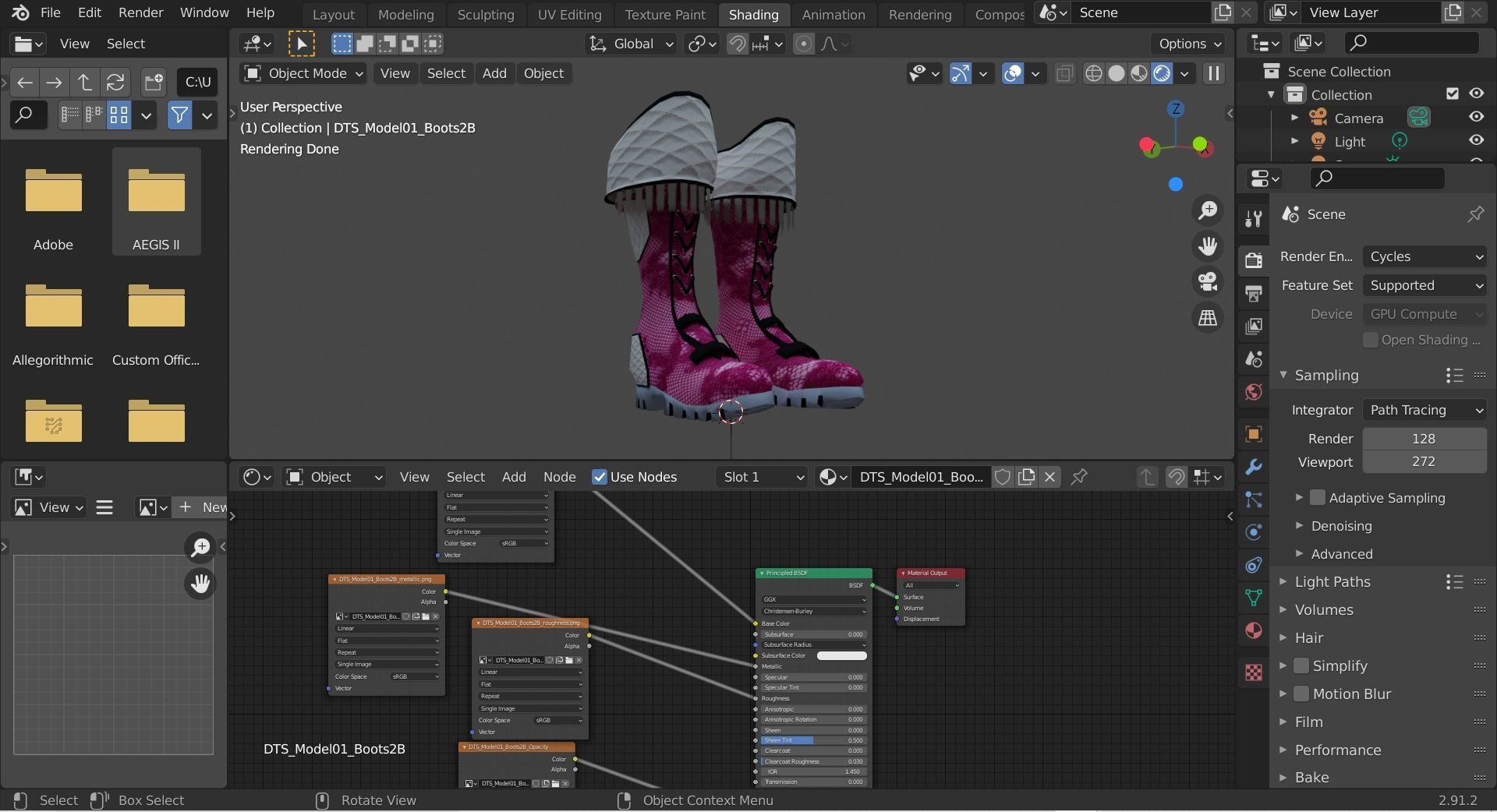 DTS-Model01-Boots2B boot Low-poly 3D model_6