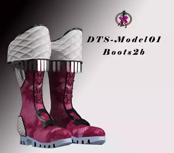 DTS-Model01-Boots2B boot Low-poly 3D model