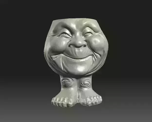 FlowerpotSmileGrandma statue of smiling face