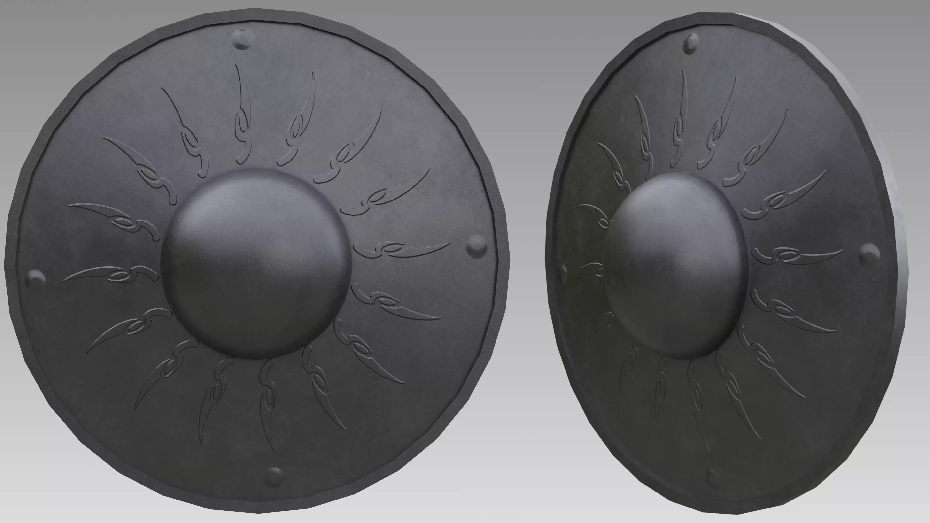 Buckler shield Free low-poly 3D model_0