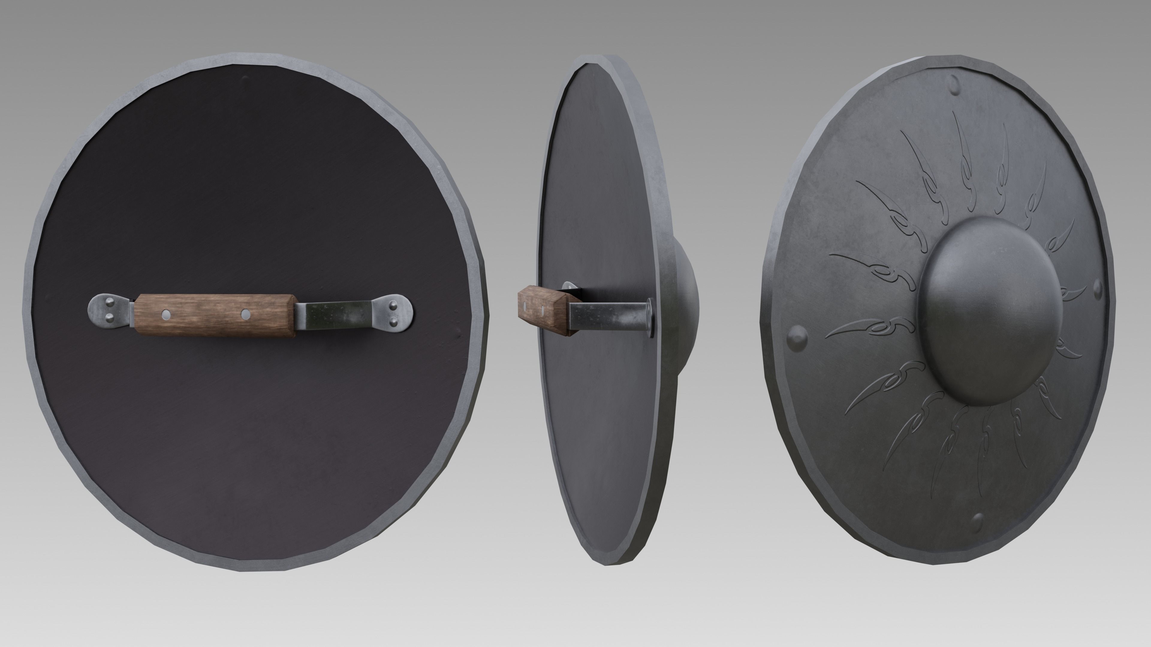 Buckler shield Free low-poly 3D model_2
