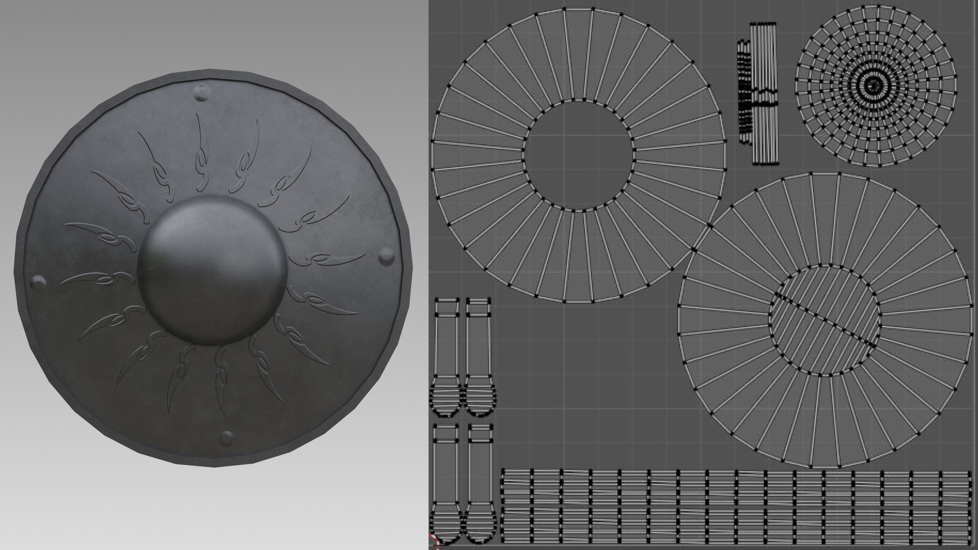 Buckler shield Free low-poly 3D model_6