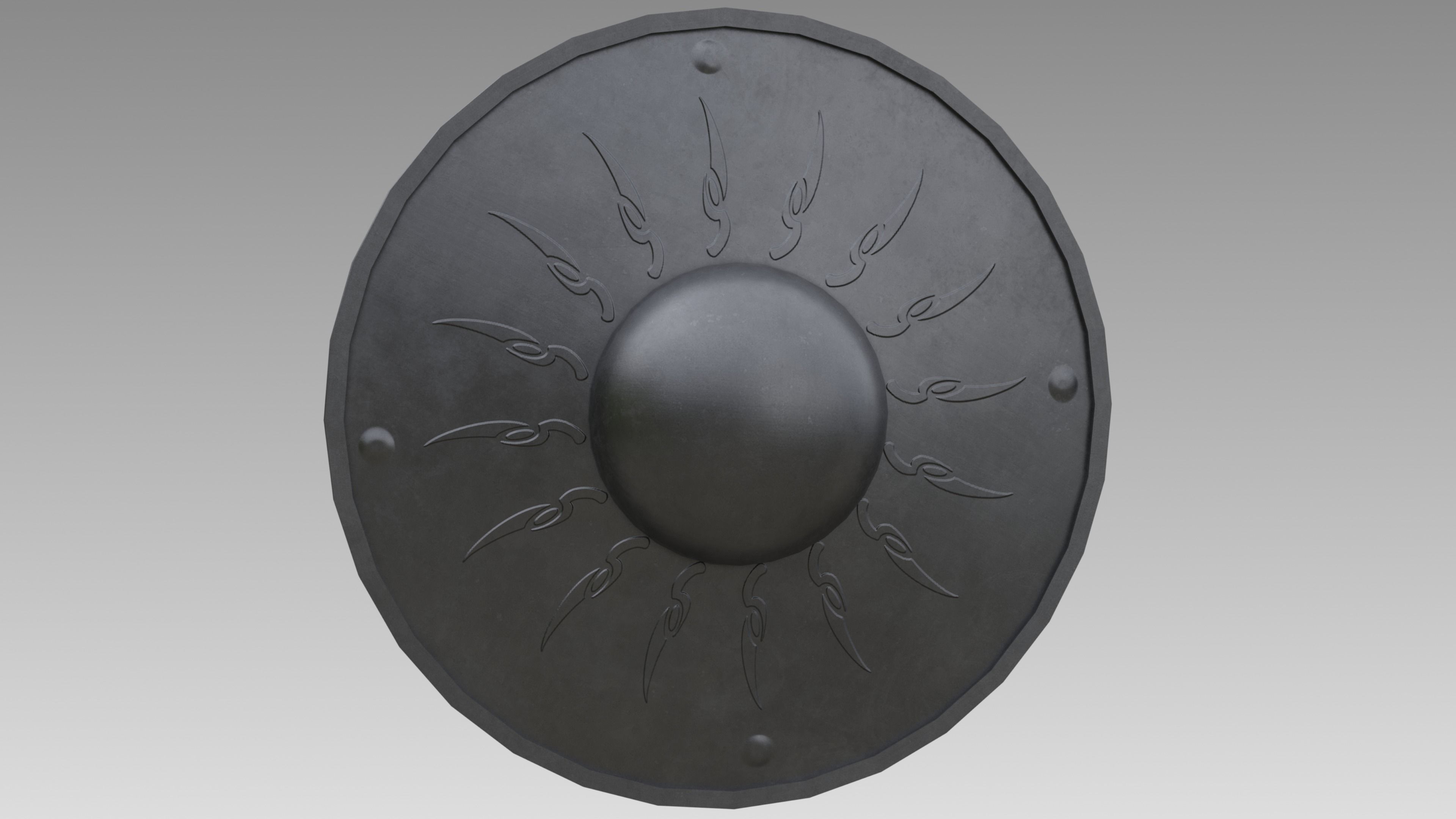 Buckler shield Free low-poly 3D model_3