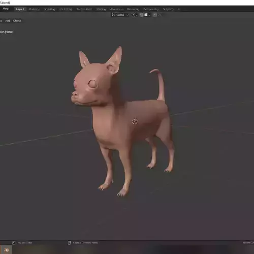 Small dog animal high poly first sculpt