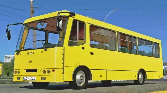Bus  Yellow Bus  Ukrain Bus  ISUZU
