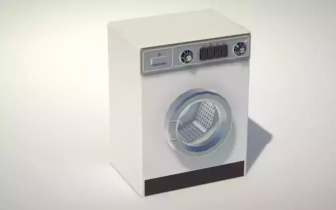 Vintage Washing Machine  Low-poly 3D model