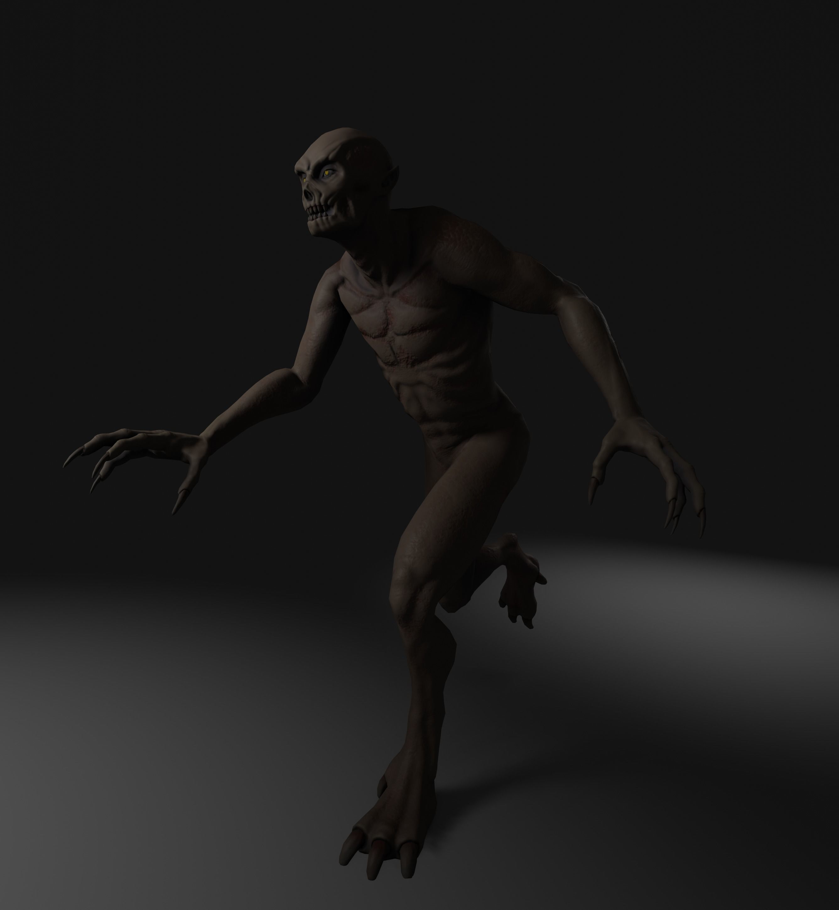 Monster undead creature Low-poly 3D model_2