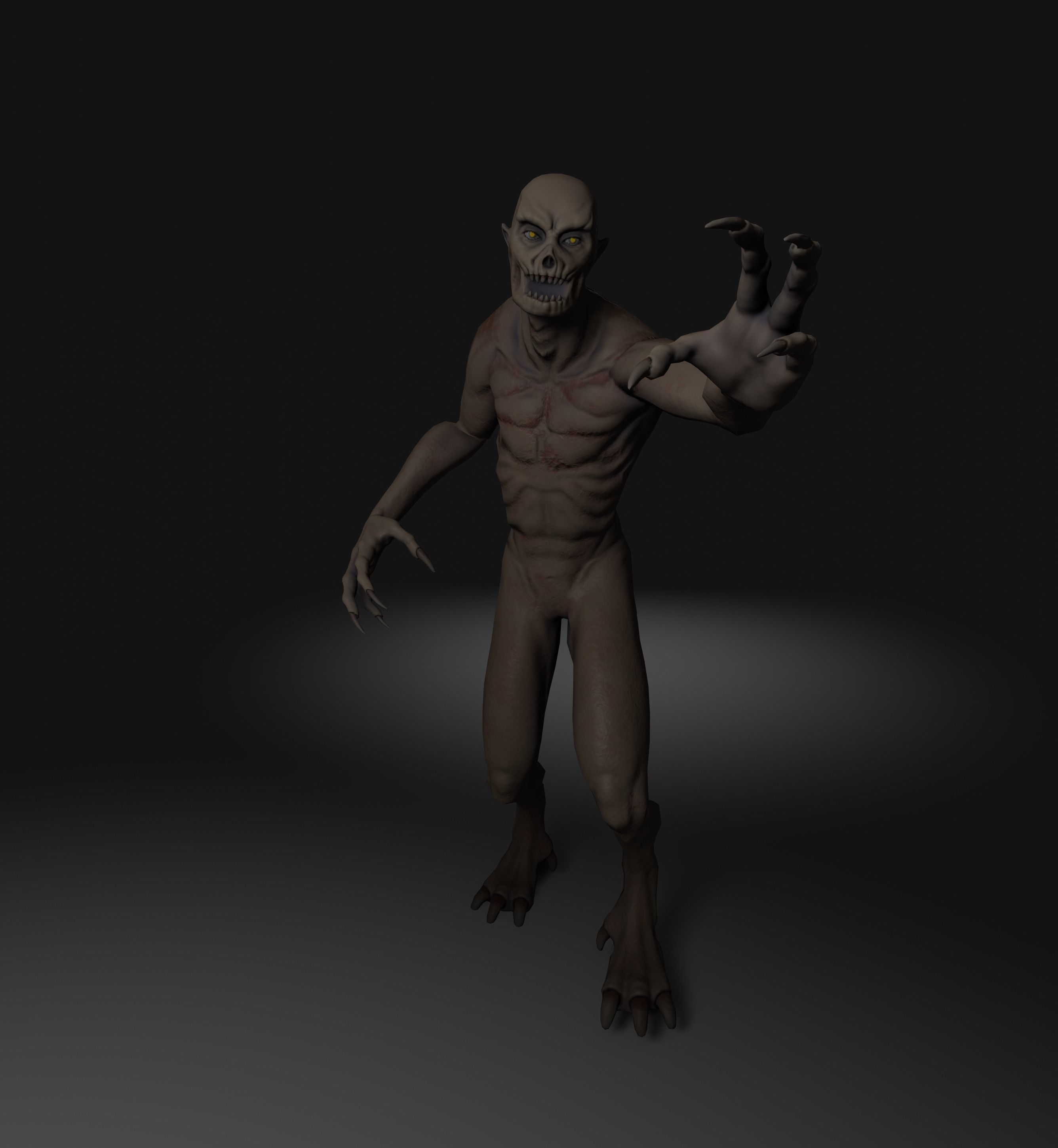 Monster undead creature Low-poly 3D model_3