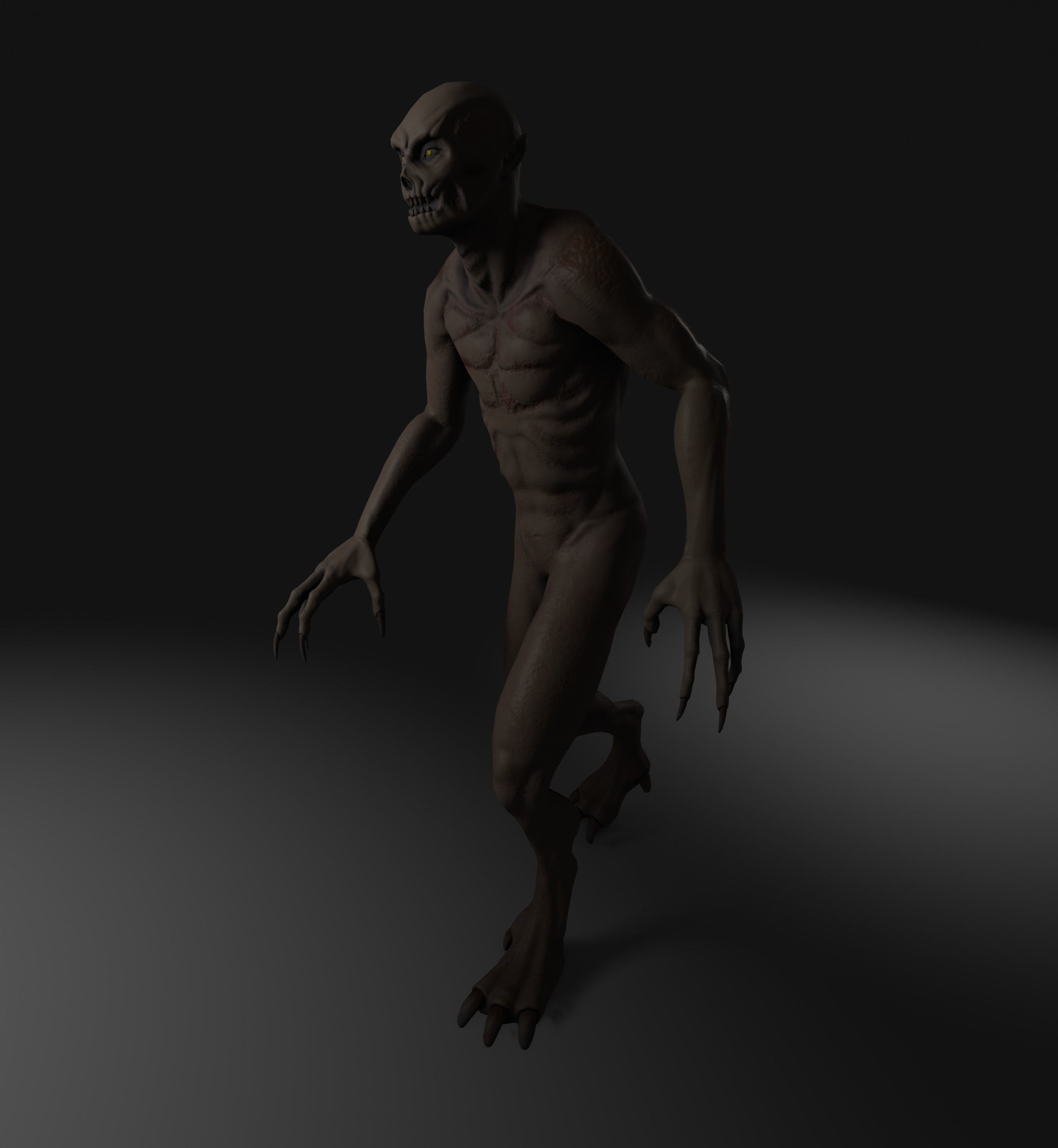 Monster undead creature Low-poly 3D model_1