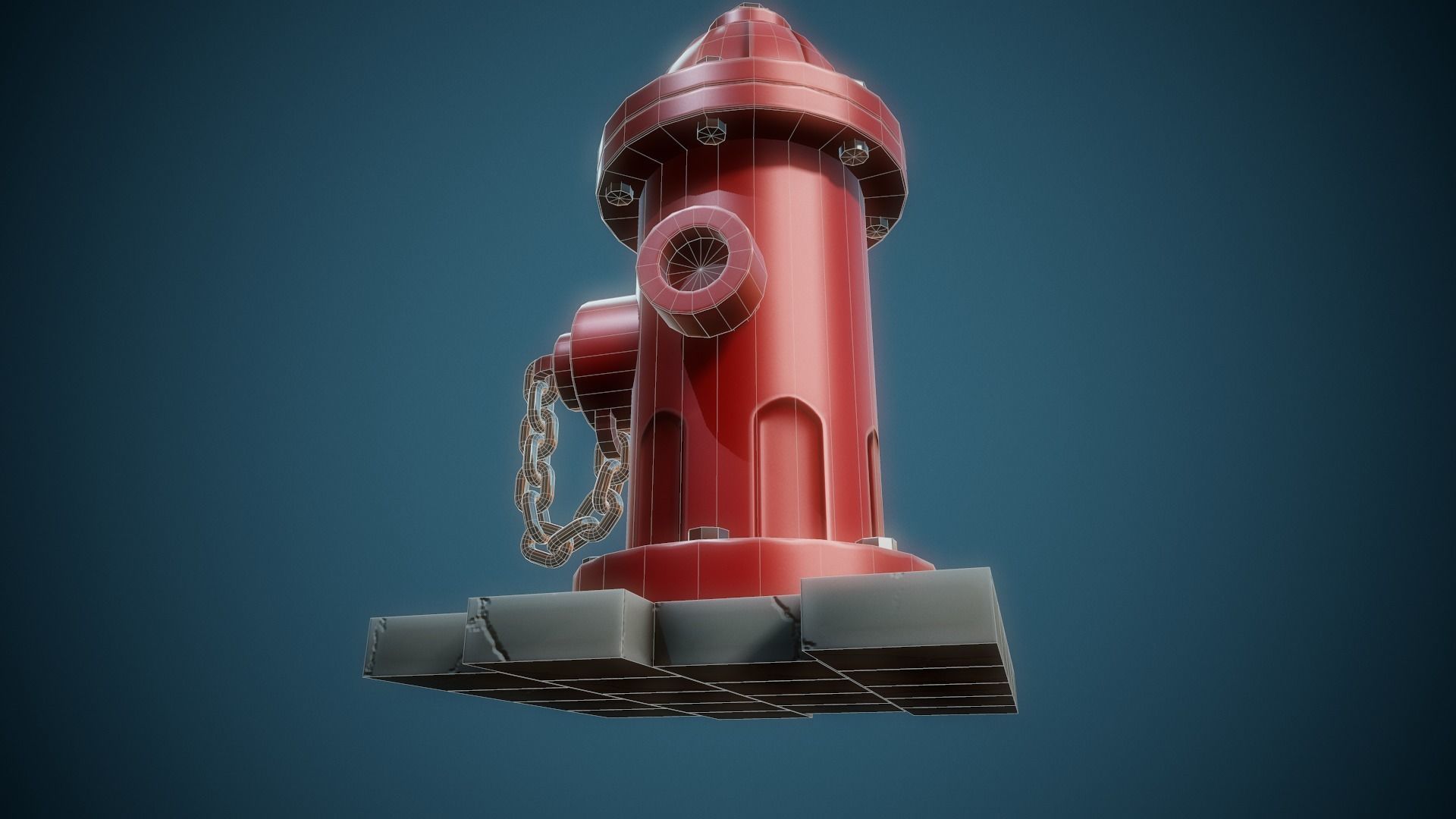 Stylized Fire Hydrant- Tutorial Included Low-poly 3D model_13