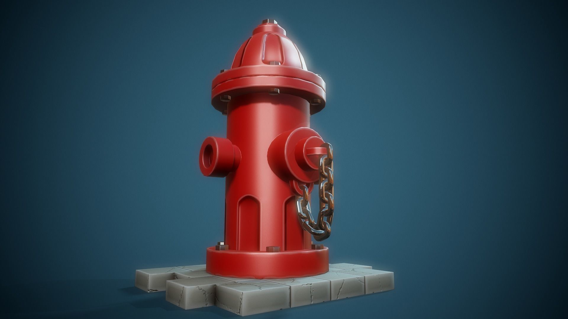 Stylized Fire Hydrant- Tutorial Included Low-poly 3D model_6