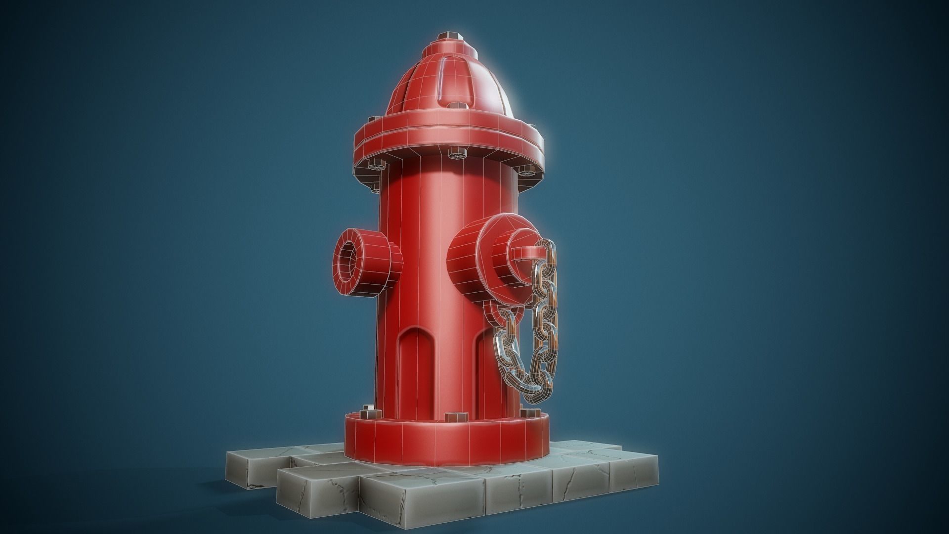 Stylized Fire Hydrant- Tutorial Included Low-poly 3D model_7