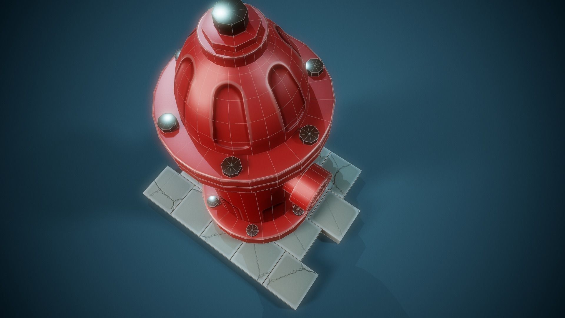 Stylized Fire Hydrant- Tutorial Included Low-poly 3D model_11