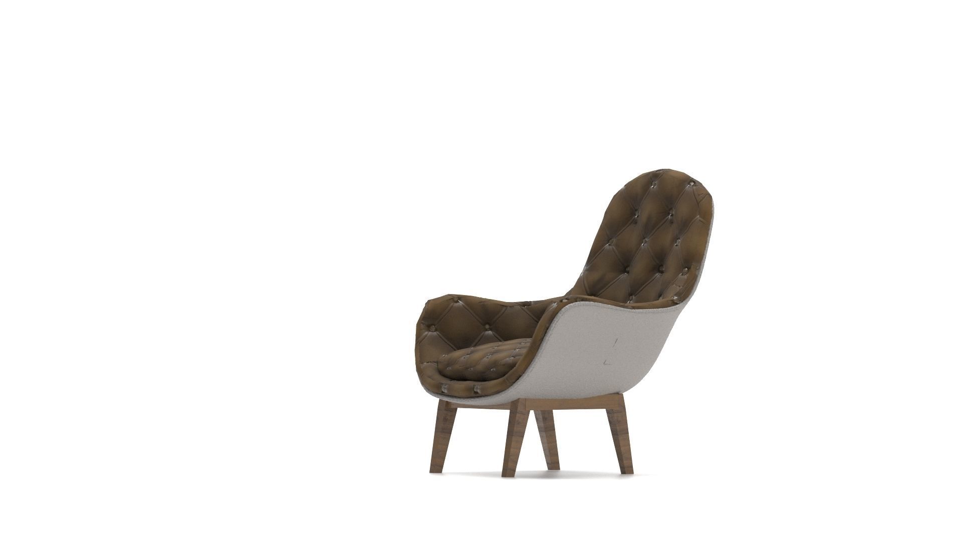 Armchair Tufted Design Free 3D model_3
