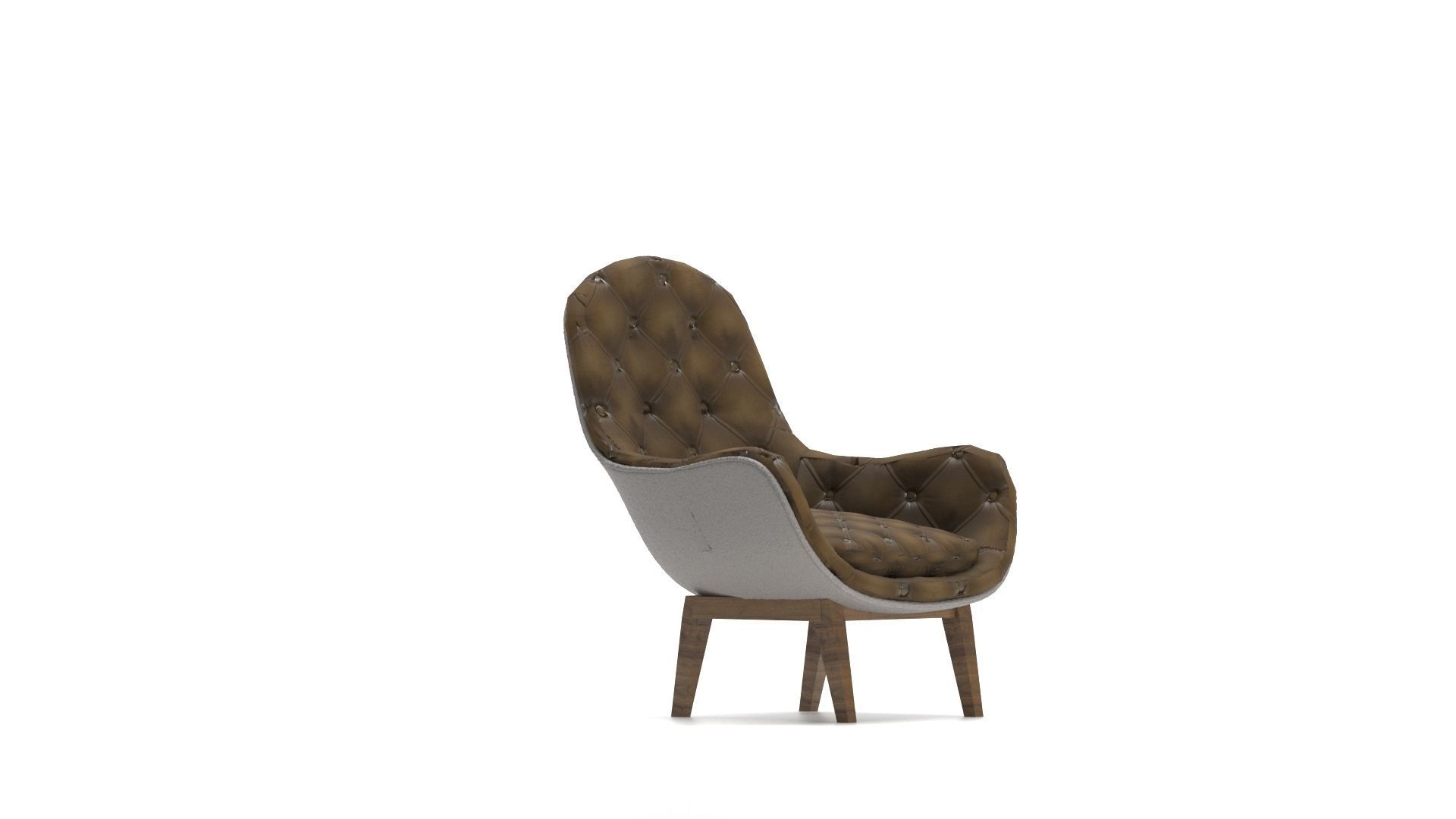 Armchair Tufted Design Free 3D model_2