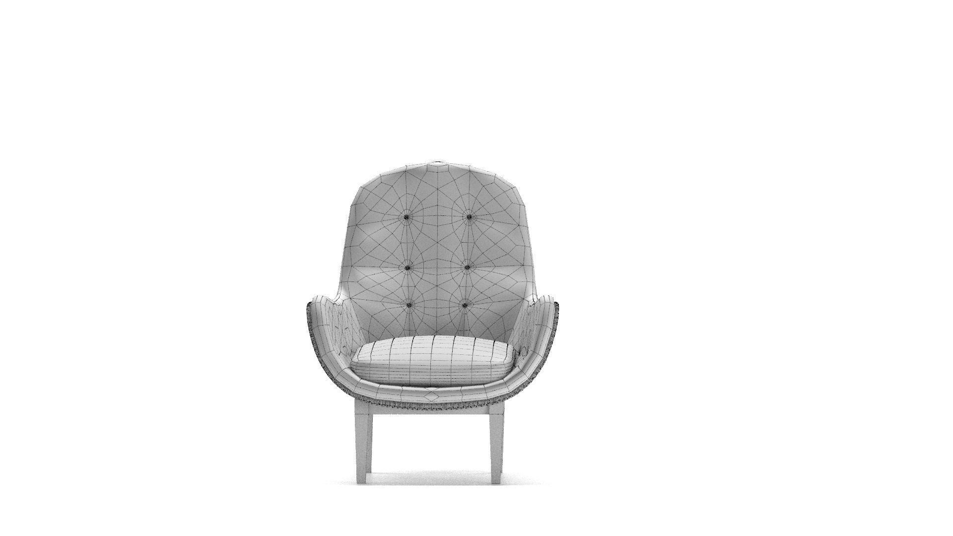 Armchair Tufted Design Free 3D model_5
