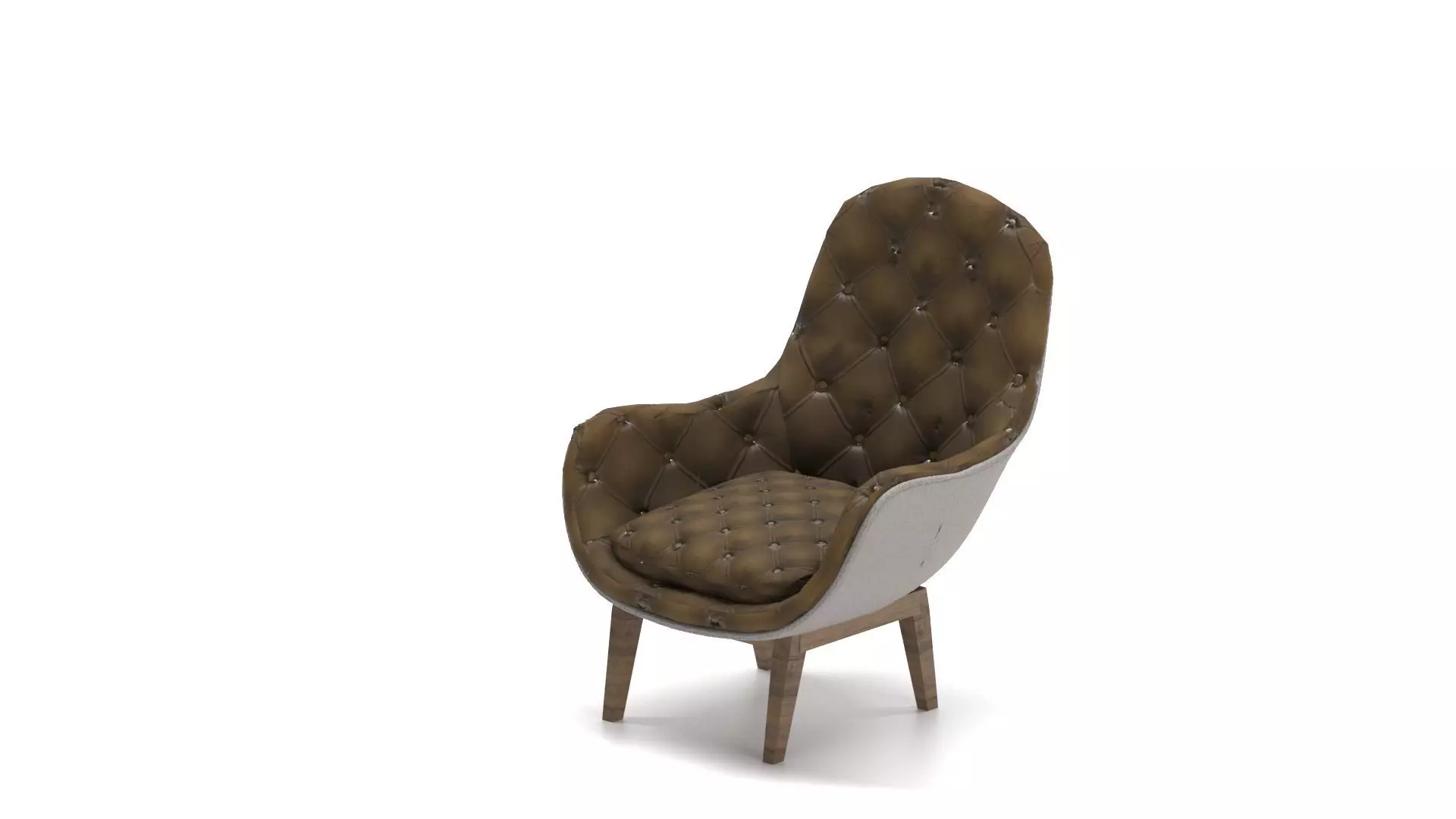Armchair Tufted Design Free 3D model_0
