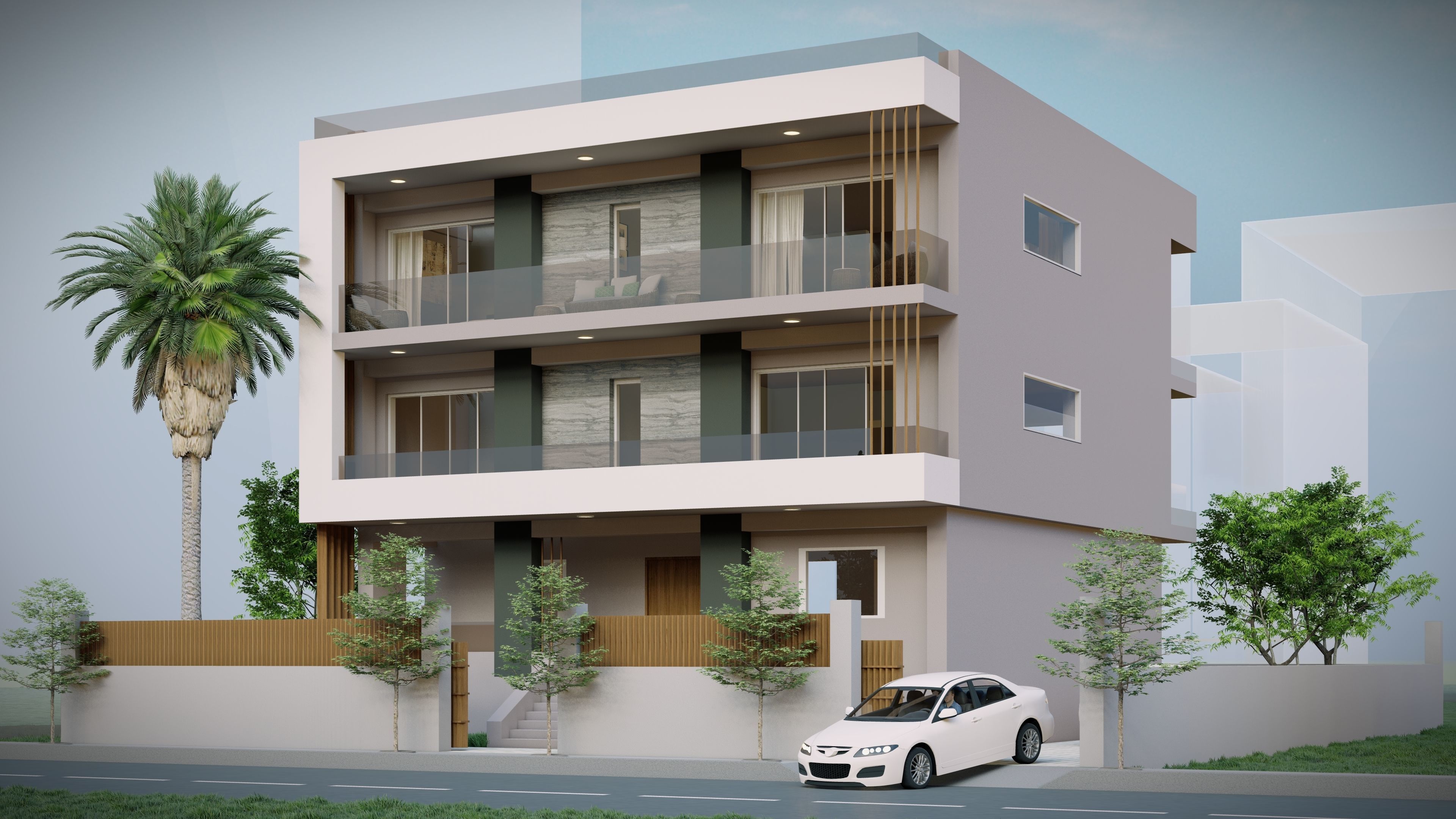 Palm House Day and Evening Renders 3D model_2