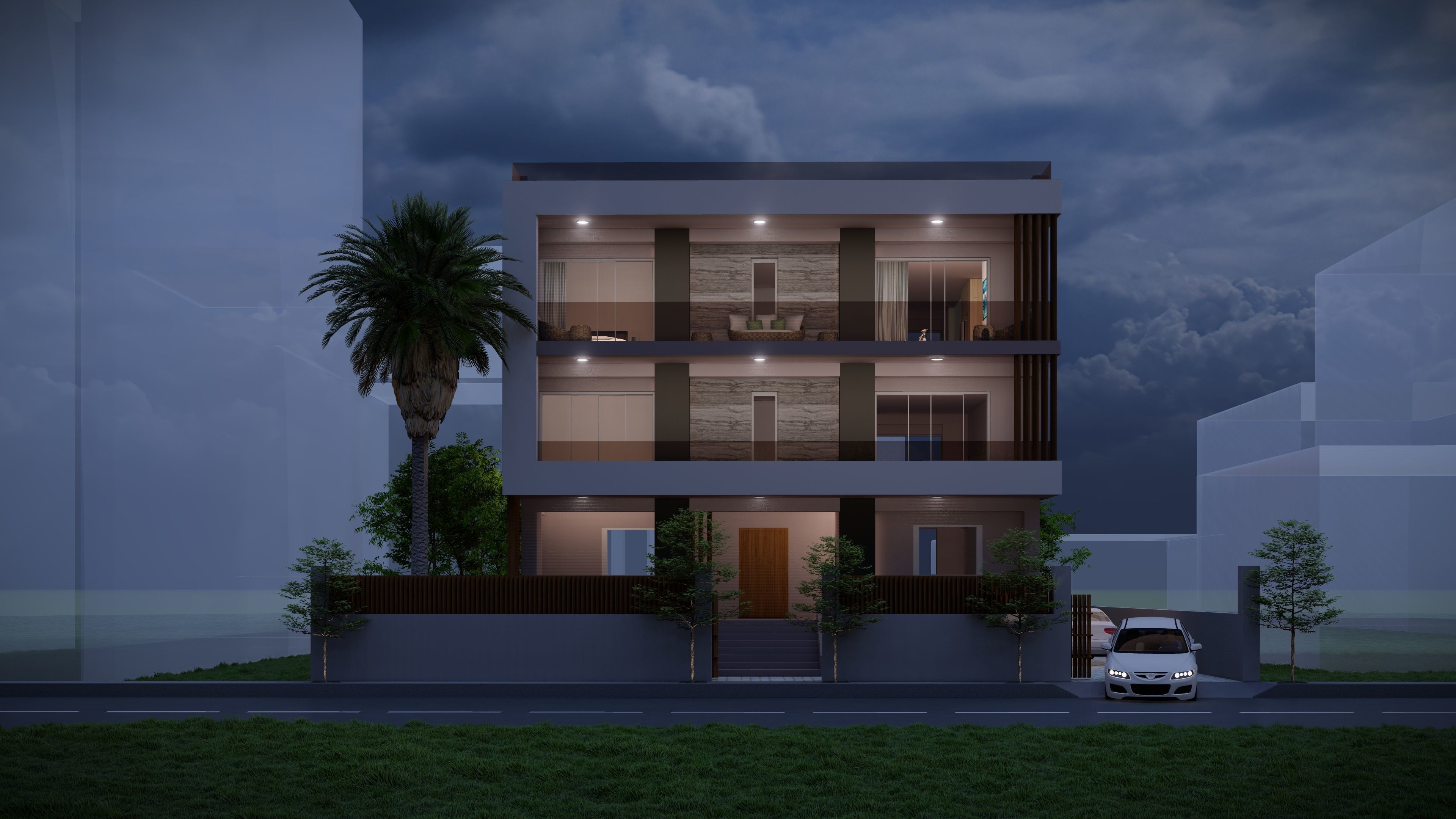 Palm House Day and Evening Renders 3D model_9