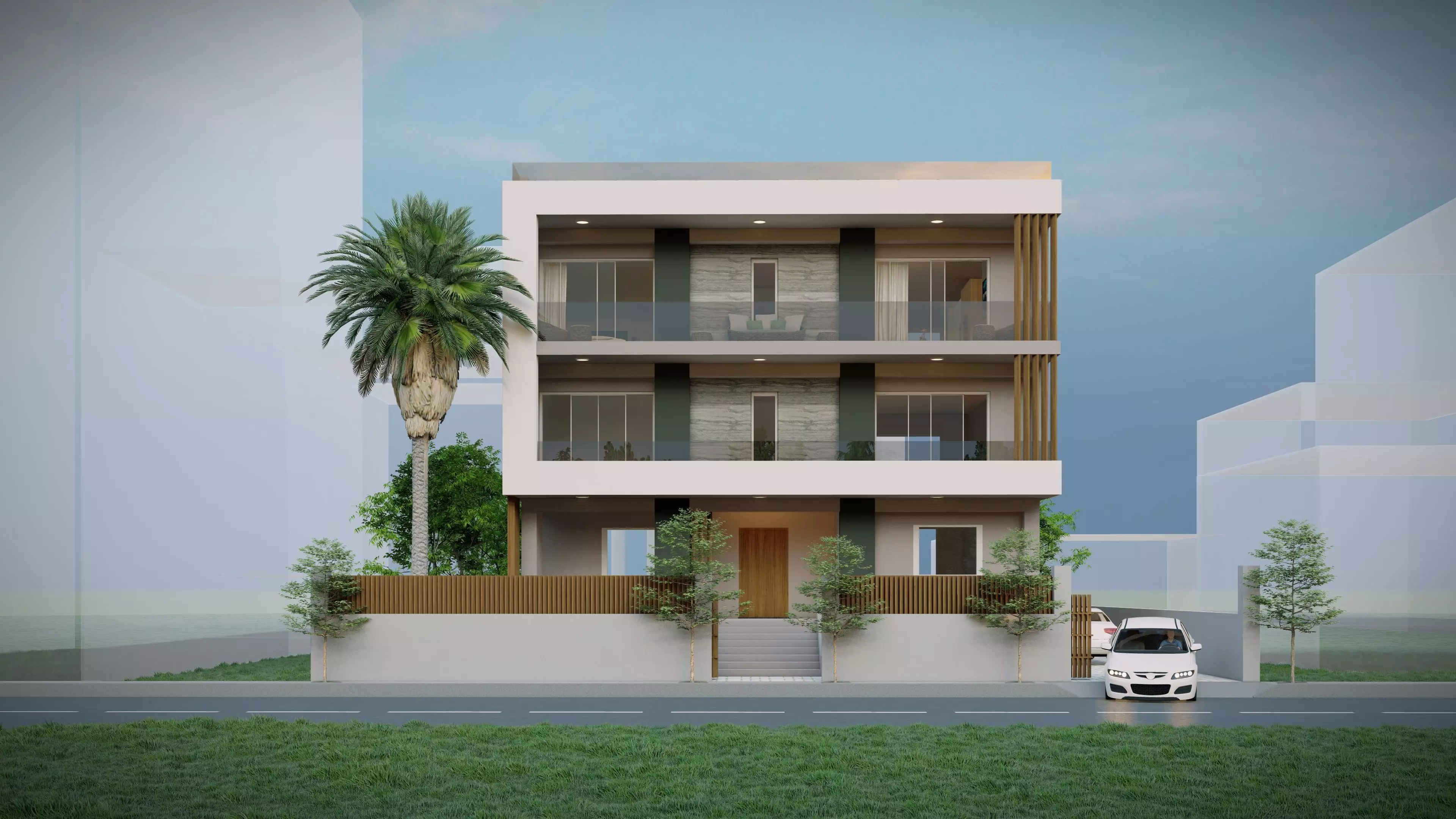 Palm House Day and Evening Renders 3D model_0