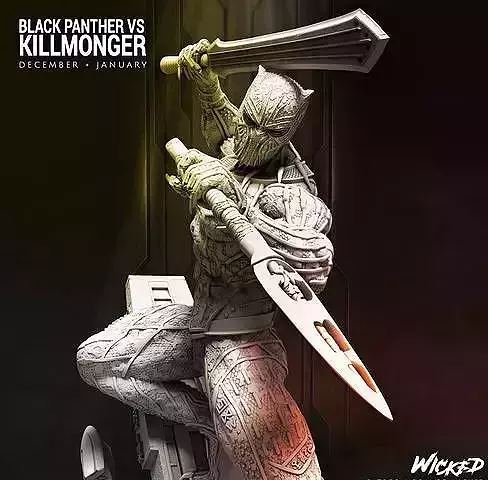 Wicked Marvel Killmonger STLs Sculpture ready for printing