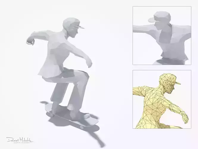Skater Man Sport Pose 