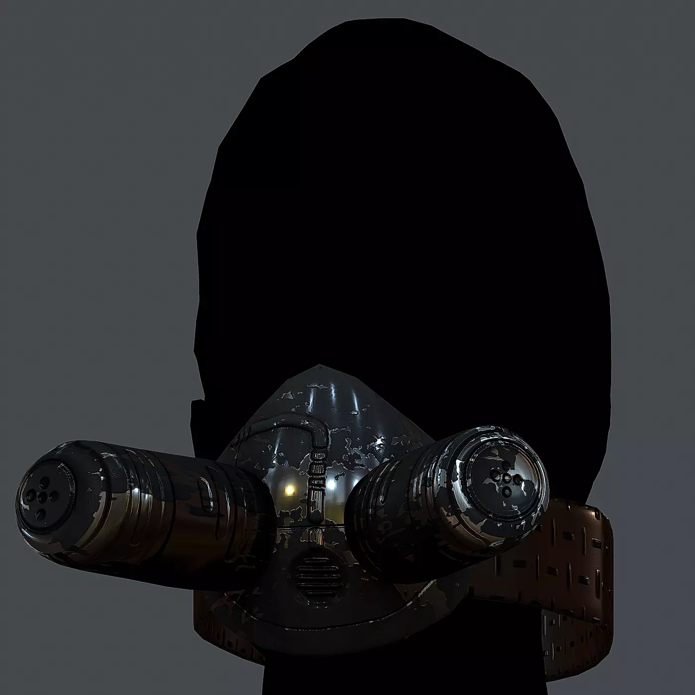 Gas mask helmet 3d model scifi Low-poly Low-poly 3D model Low-poly 3D model